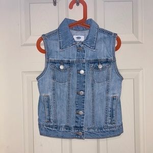 Old Navy Light Blue Denim Vest Size L 10/12